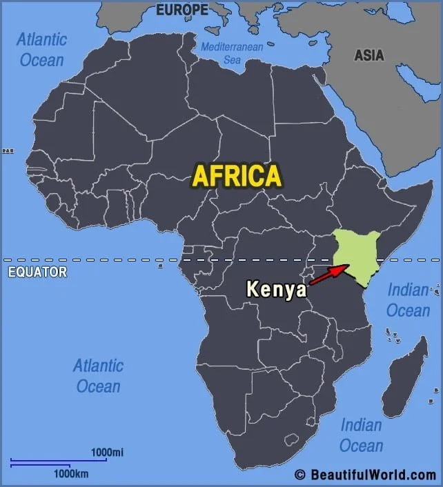 kenya in world map