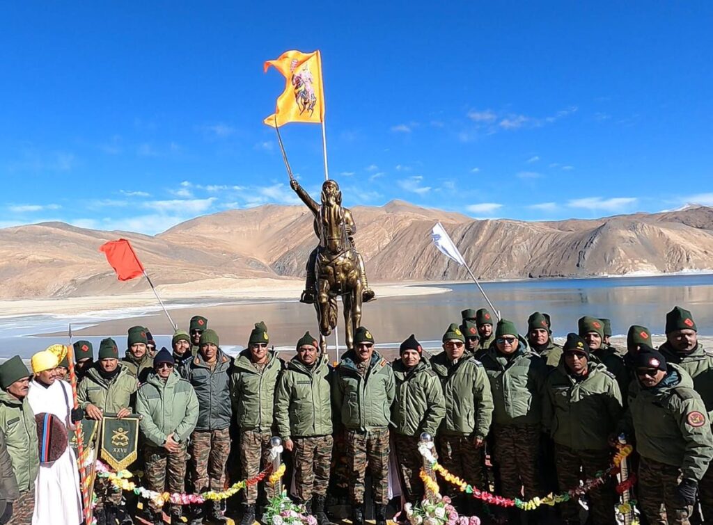 Shivaji maharaj statue near china border