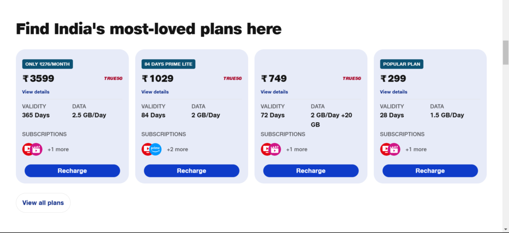 jio mobile recharge plan